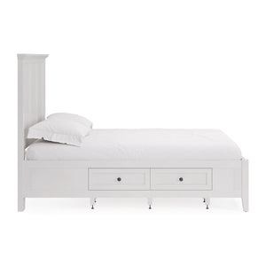Side view of Grace Snowfall Queen Storage Bed