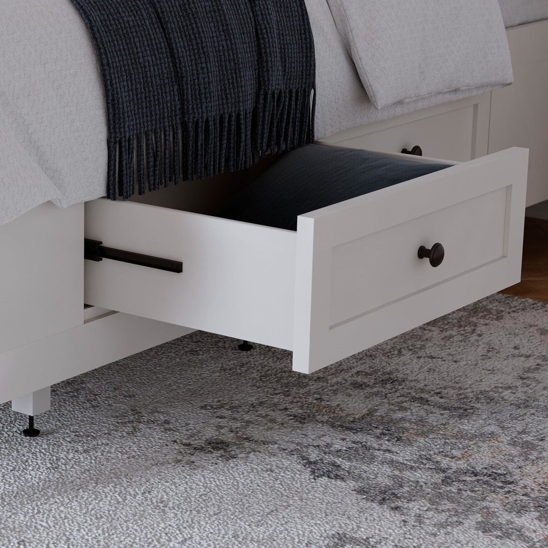 Detail view of Grace Snowfall King Storage Bed