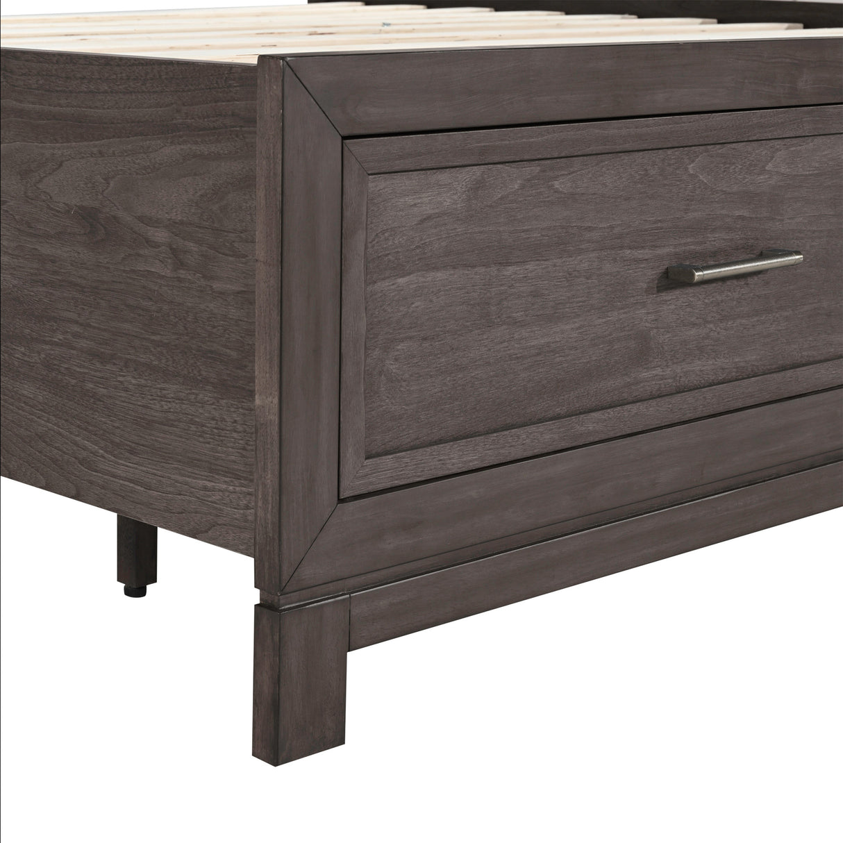 Detail view 2 of Modern Edge Caffe Queen Upholstered Storage Bed