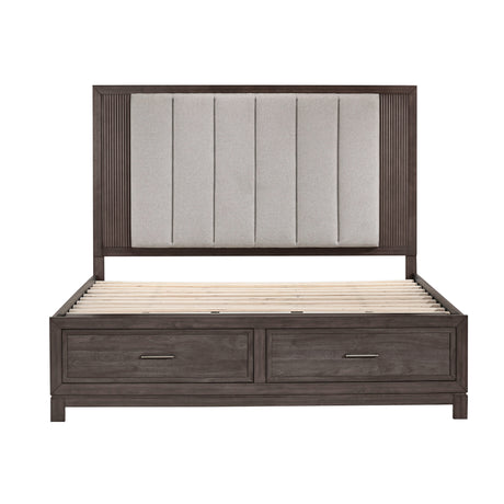 Modern Edge Caffe Queen Upholstered Storage Bed QK1105080