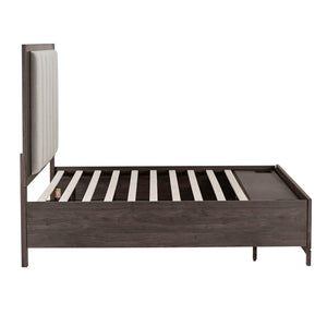 Side view of Modern Edge Caffe Queen Upholstered Storage Bed