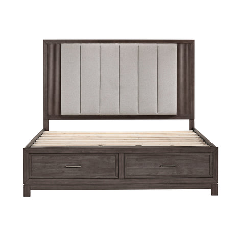 Modern Edge Caffe King Upholstered Storage Bed QK1105081