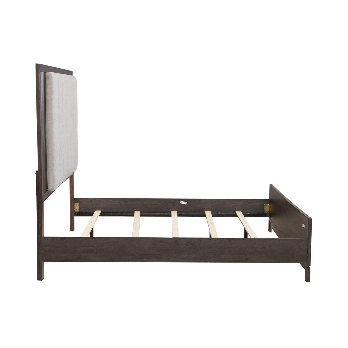 Side view of Modern Edge Caffe Queen Upholstered Bed