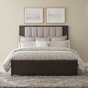A room setting featuring Modern Edge Caffe King Upholstered Bed