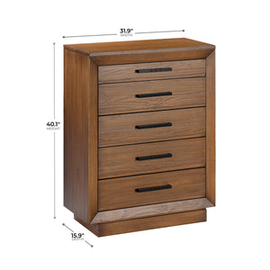 Detail image of Black Diamond Casual Honey Chest with overlay of product dimensions