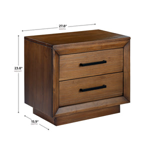 Detail image of Black Diamond Casual Honey Nightstand with overlay of product dimensions