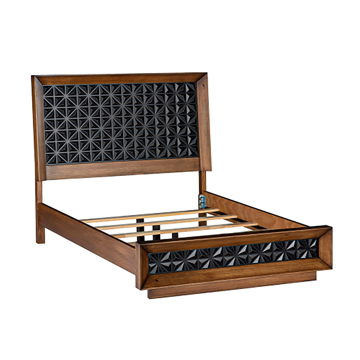 Front right view of Black Diamond Casual Honey Queen Panel Bed