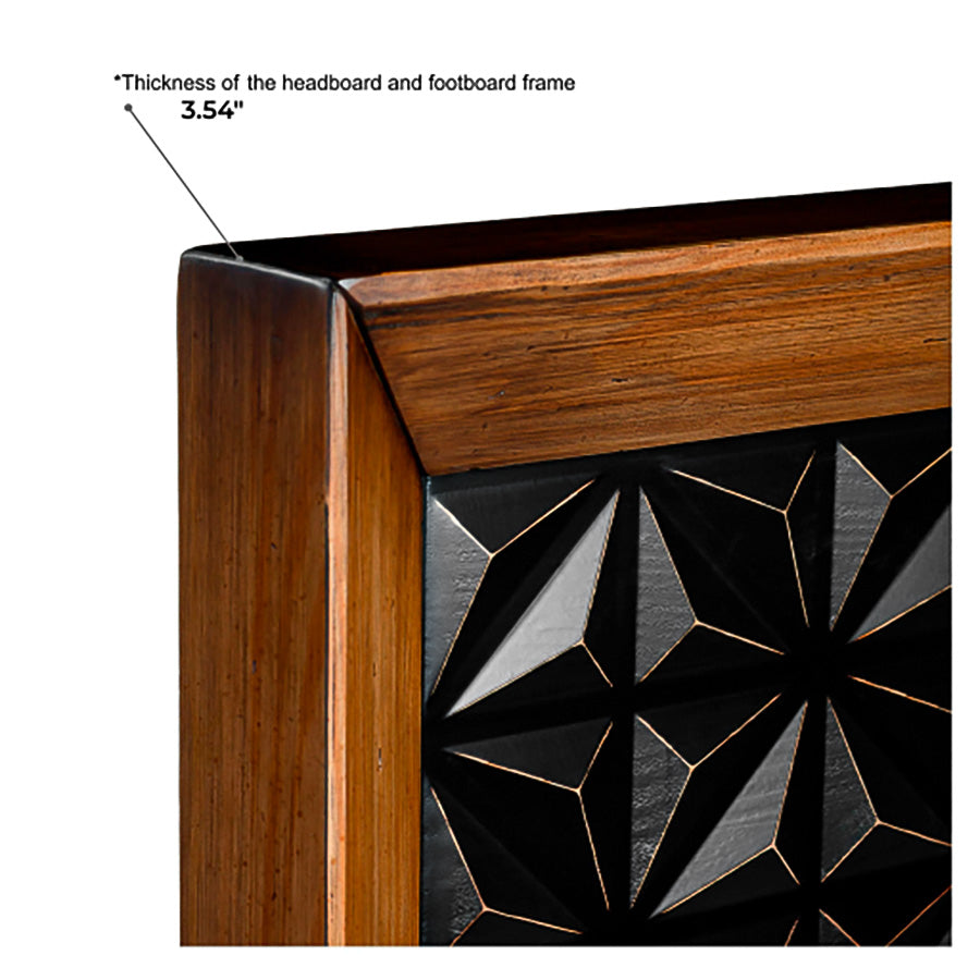 Detail view of Black Diamond Casual Honey Queen Panel Bed