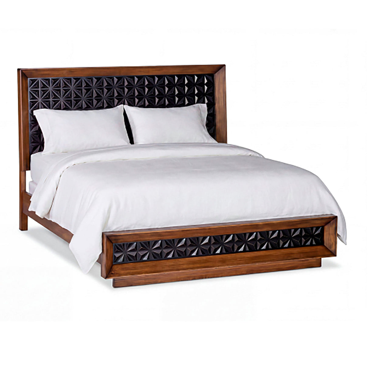 Front right view of Black Diamond Casual Honey King Panel Bed