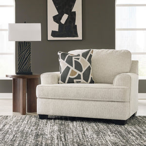 A room setting featuring Heartcort Quartz Oversized Chair and a Half