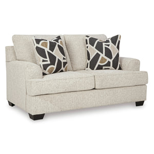 Front right view of Heartcort Quartz Loveseat