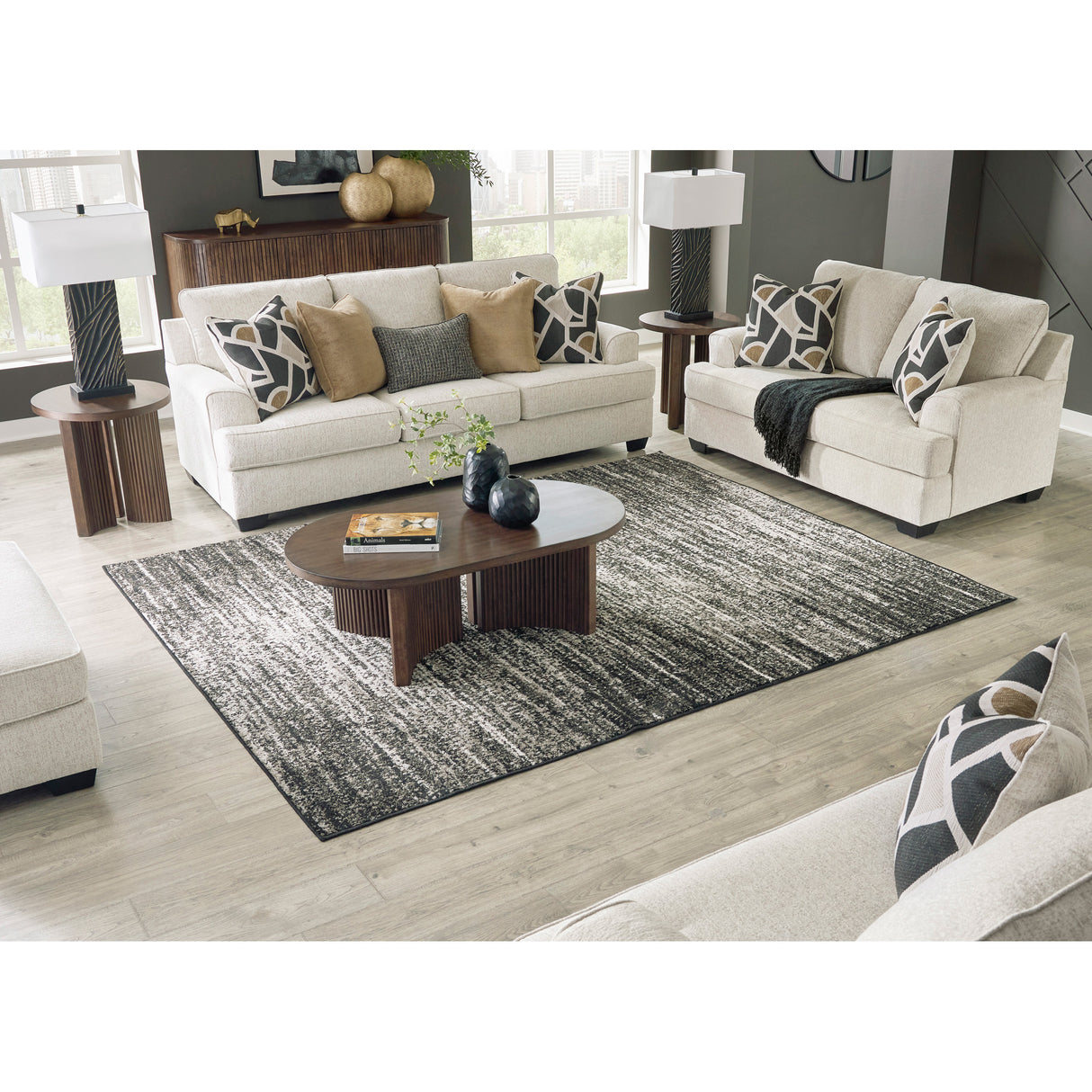 Room setting 4 featuring Heartcort Quartz Loveseat