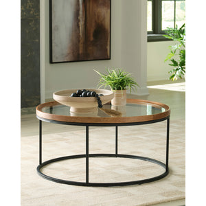 A room setting featuring Noraluna Brown Cocktail Table