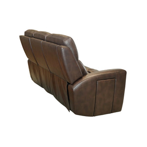 Back right view of Everest Rustic Brown Power Reclining Sofa