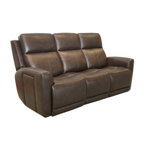 Front right view of Everest Rustic Brown Power Reclining Sofa