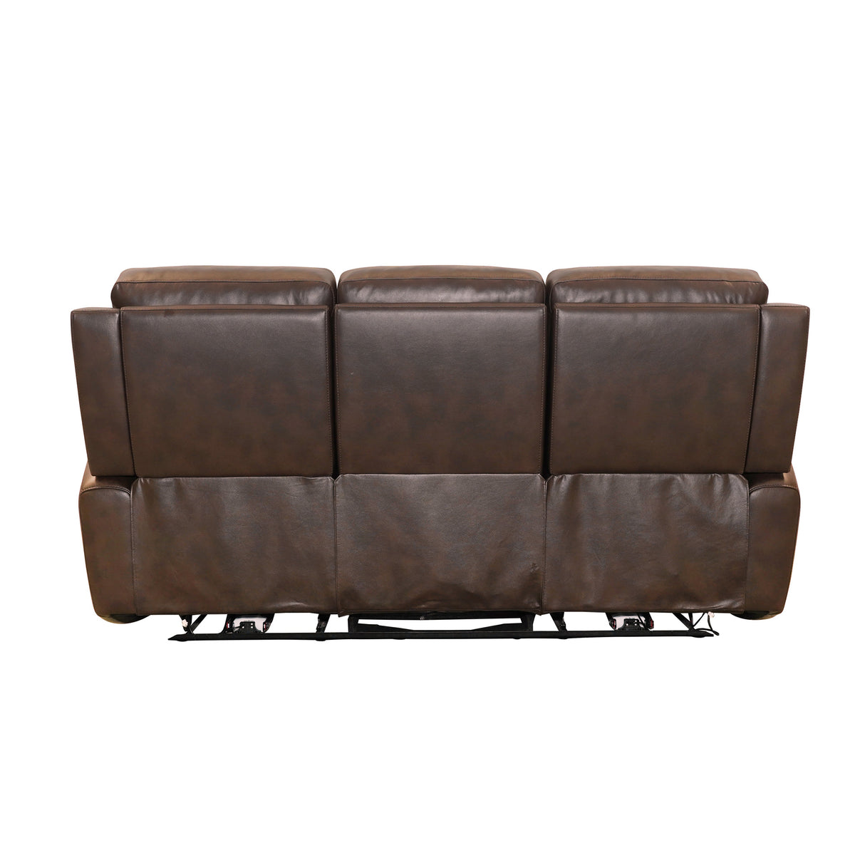 Back view of Everest Rustic Brown Power Reclining Sofa