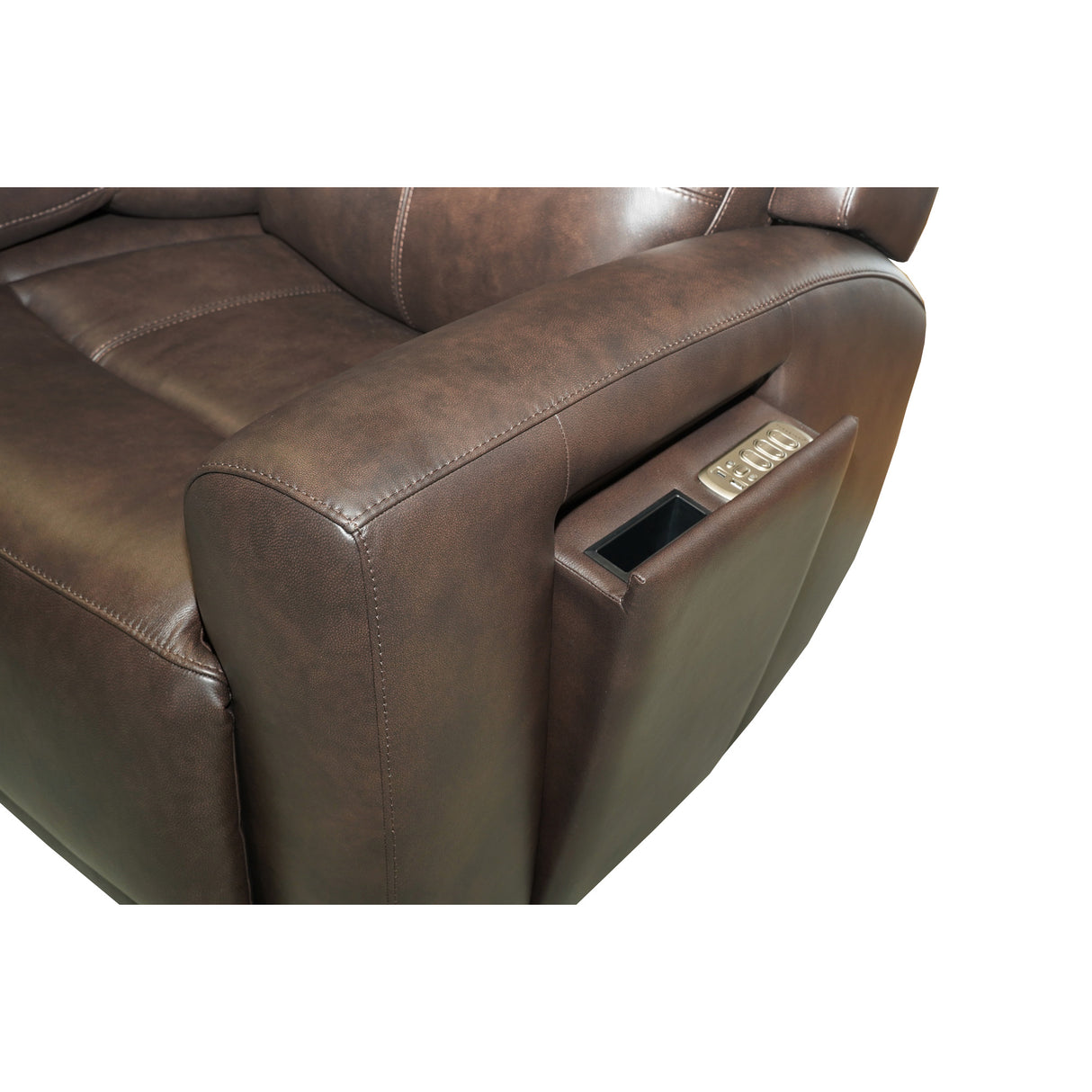 Detail view 3 of Everest Rustic Brown Power Reclining Sofa