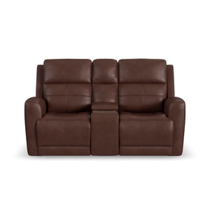 Everest Rustic Brown Power Reclining Console Loveseat QK1106087