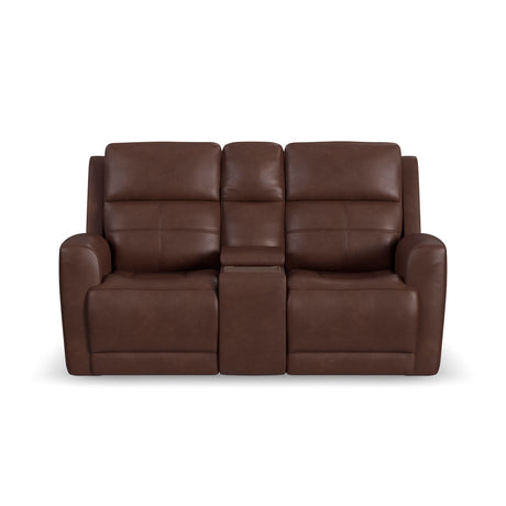 Everest Rustic Brown Power Reclining Console Loveseat QK1106087