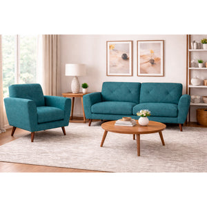 A room setting featuring Sonata Teal Chair