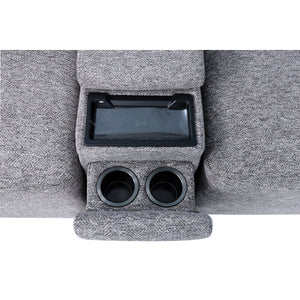 Detail view of Duncan Smoke 6 Piece Power Slider Chaise Sleeper Sectional
