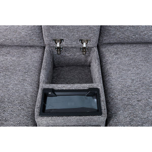Detail view 2 of Duncan Smoke 6 Piece Power Slider Chaise Sleeper Sectional