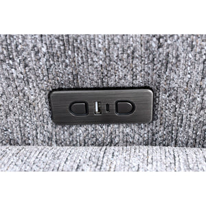 Detail view 3 of Duncan Smoke 6 Piece Power Slider Chaise Sleeper Sectional