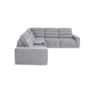 Side view of Duncan Smoke 6 Piece Power Slider Chaise Sleeper Sectional