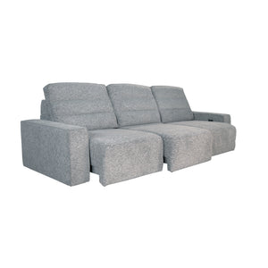 Extended view 2 of Duncan Smoke 3 Piece Power Slider Chaise Sleeper Sofa