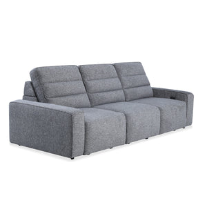 Side view of Duncan Smoke 3 Piece Power Slider Chaise Sleeper Sofa