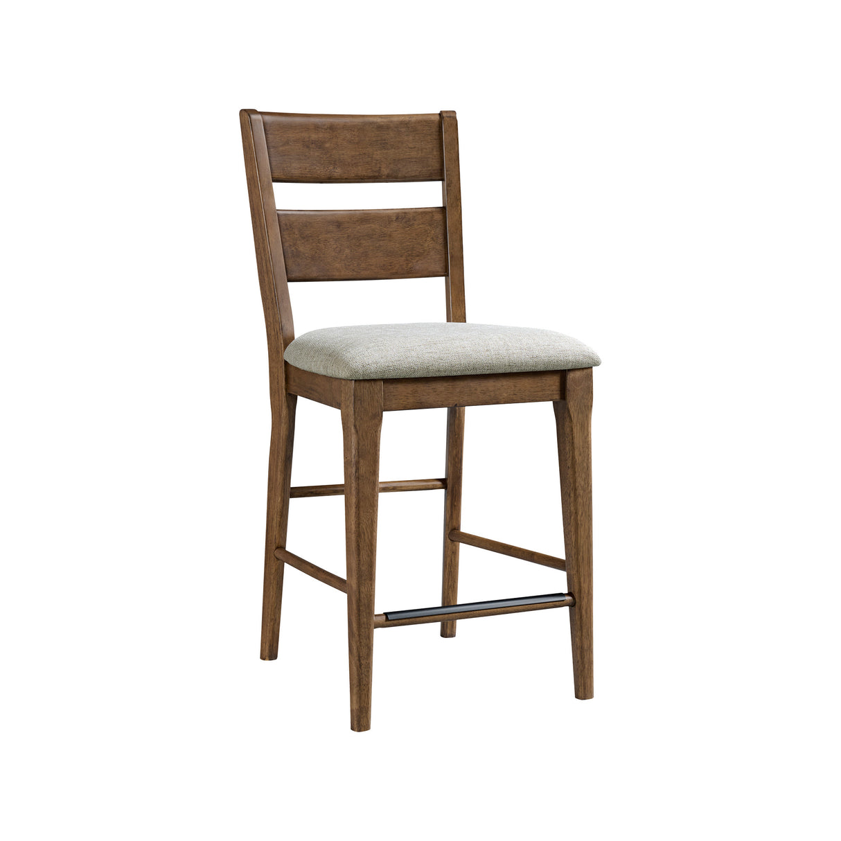 Front right view of Koloa Brown Ladderback Barstool