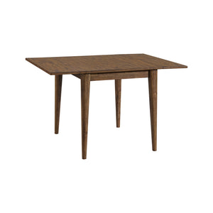 Front right view of Koloa Brown Drop Leaf Table