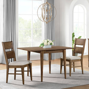 A room setting featuring Koloa Brown Drop Leaf Table
