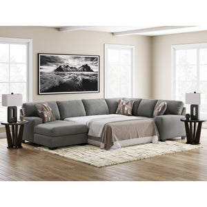 A room setting featuring Full Greystone Seyler Lane 3 Piece Left Chaise Sleeper Sectional