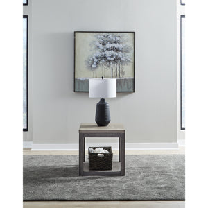 A room setting featuring Piedmont Charcoal End Table