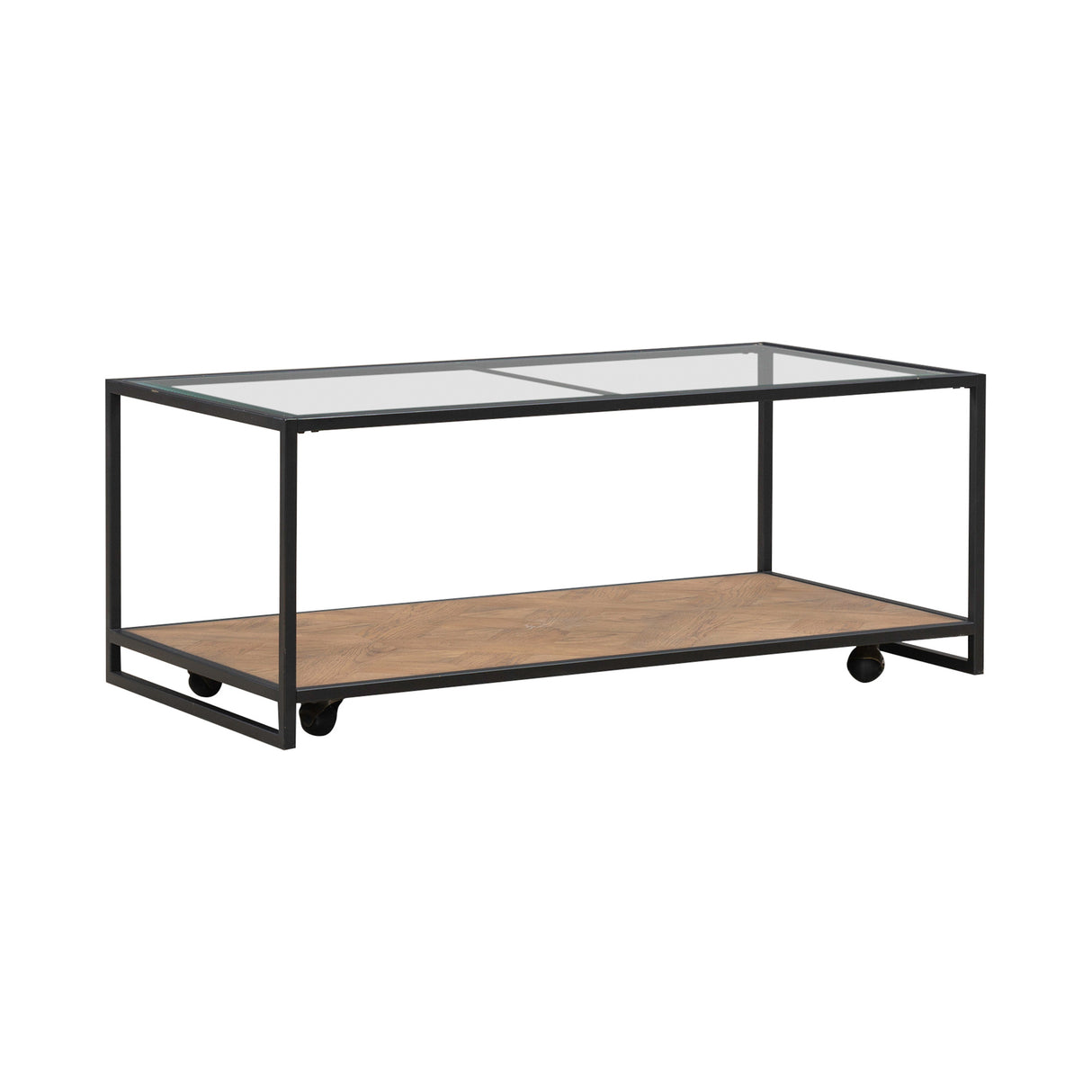 Front right view of Bedford Weathered Oak Coffee Table