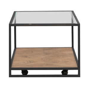 Side view of Bedford Weathered Oak Coffee Table