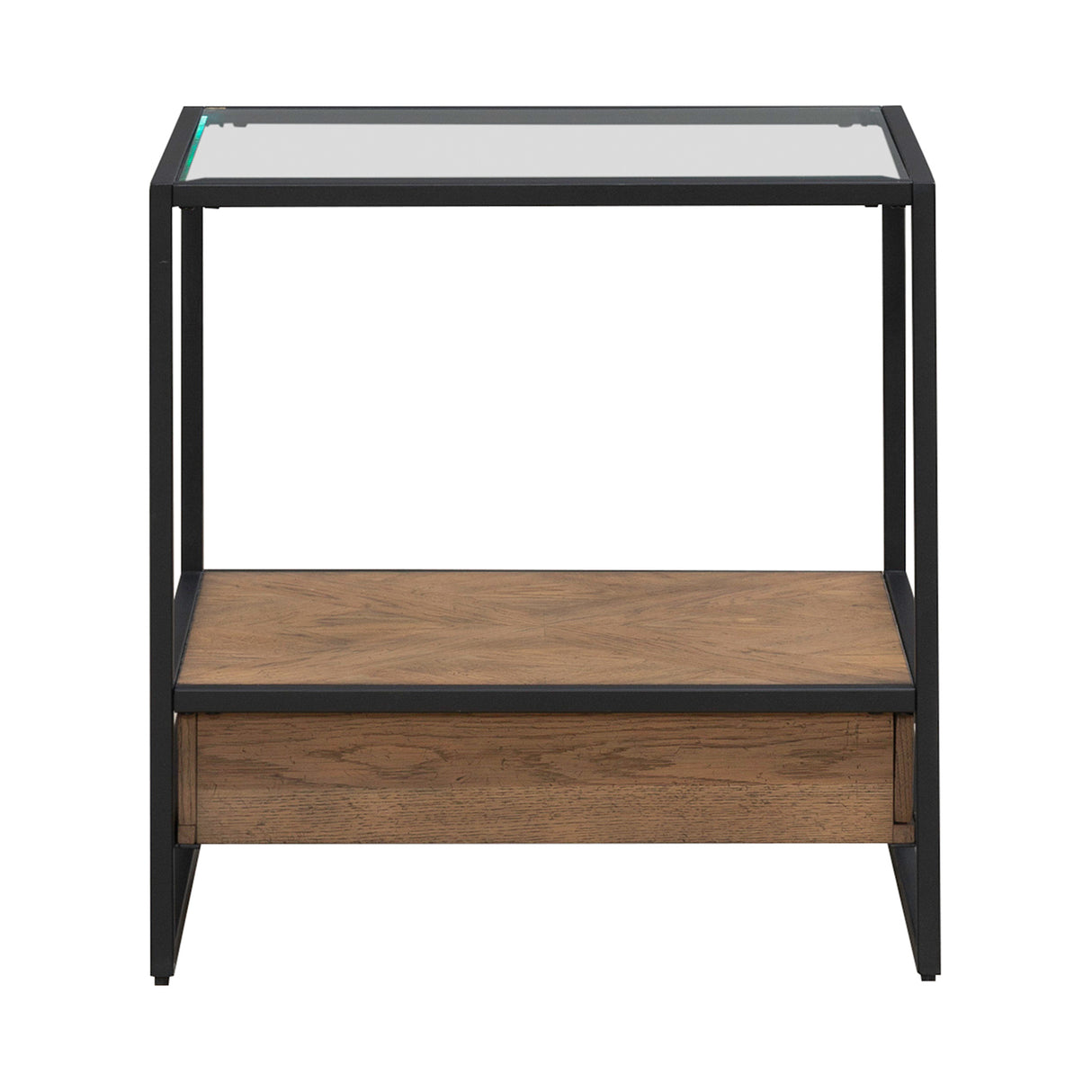 Side view of Bedford Weathered Oak End Table