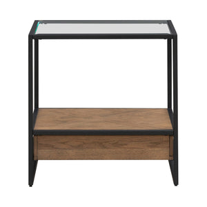 Side view of Bedford Weathered Oak End Table