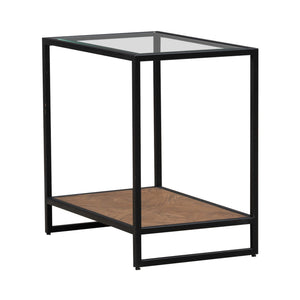 Front right view of Bedford Weathered Oak Chairside Table