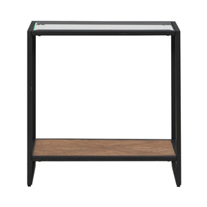 Side view of Bedford Weathered Oak Chairside Table