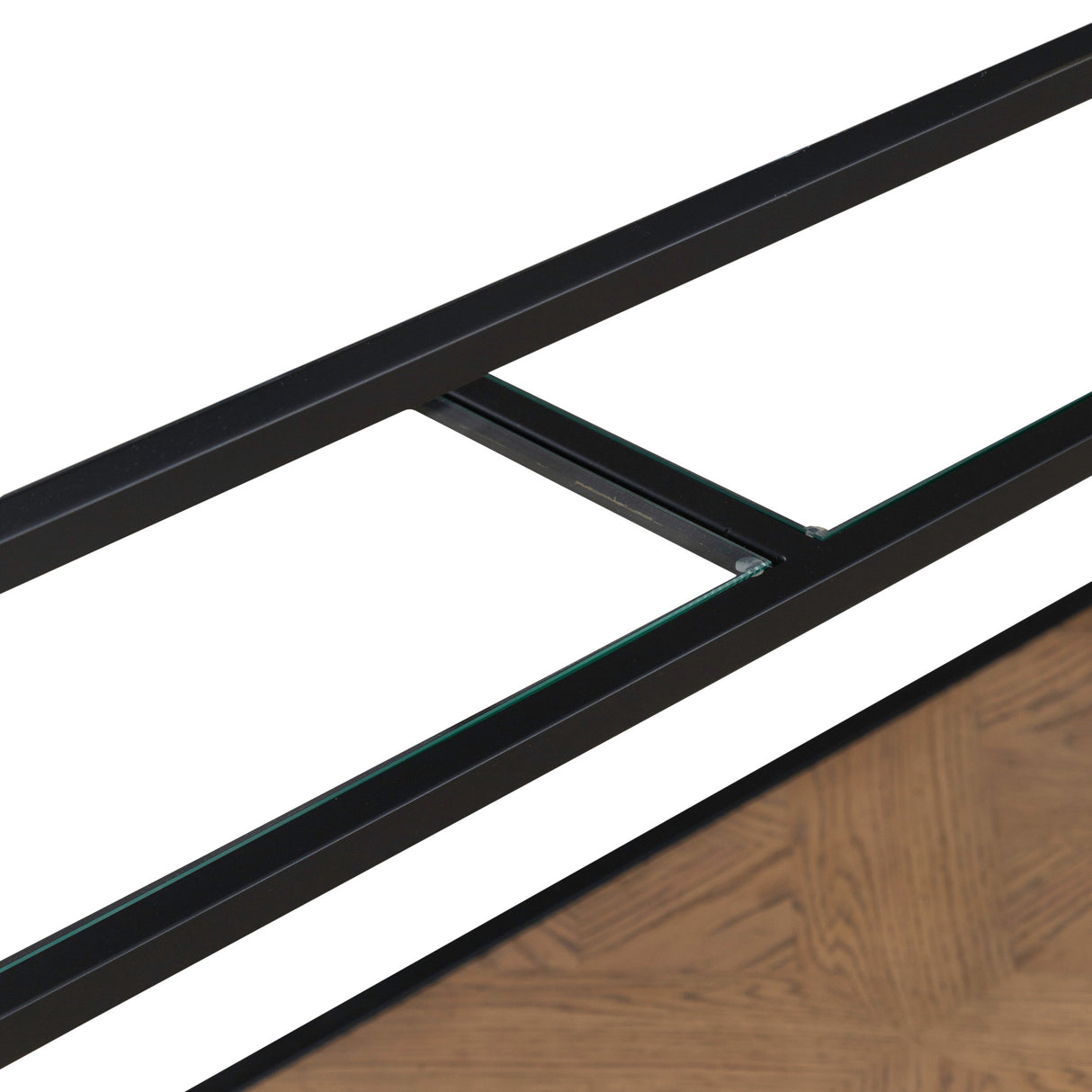 Detail view of Bedford Weathered Oak Sofa Table