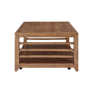 Side view of Shaker Lakes Harvest Brown Coffee Table