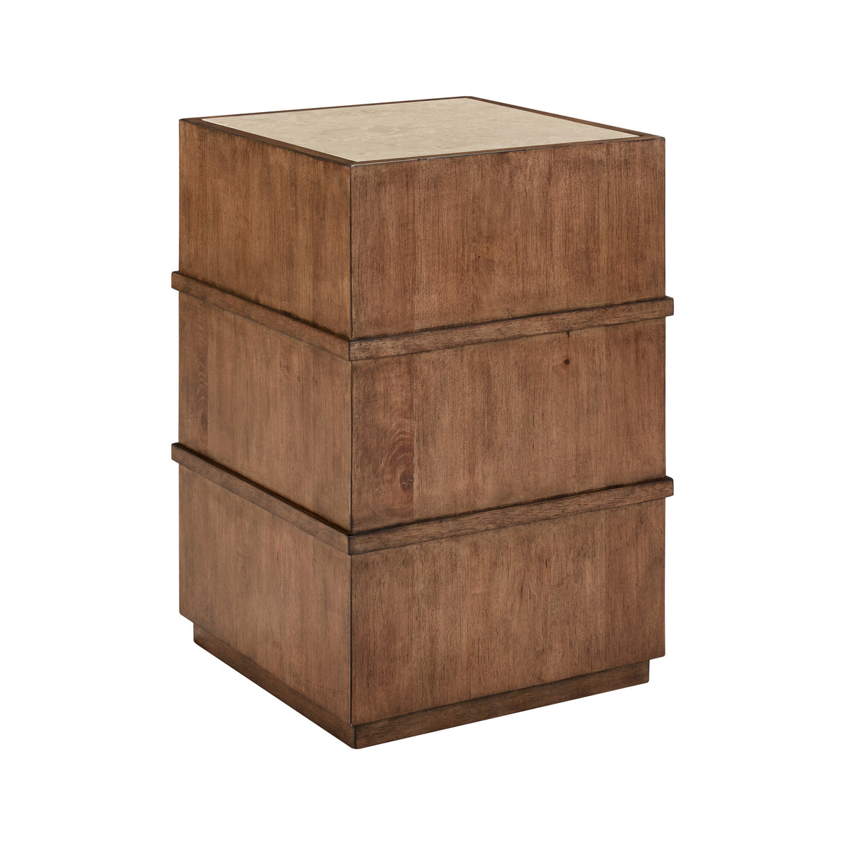 Front right view of Shaker Lakes Harvest Brown Chairside Table