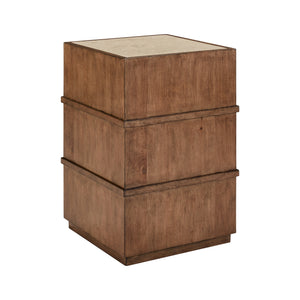 Front right view of Shaker Lakes Harvest Brown Chairside Table