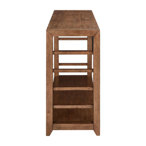 Side view of Shaker Lakes Harvest Brown Sofa Table