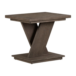 Front right view of Aspen Sky Saddle Brown End Table