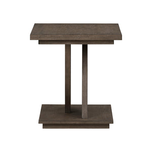 Side view of Aspen Sky Saddle Brown End Table