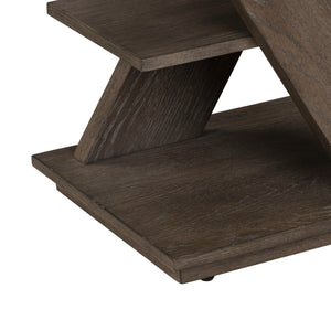 Detail view 2 of Aspen Sky Saddle Brown Chairside Table