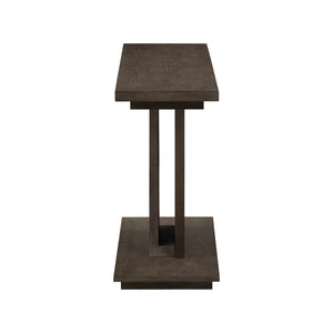 Side view of Aspen Sky Saddle Brown Sofa Table